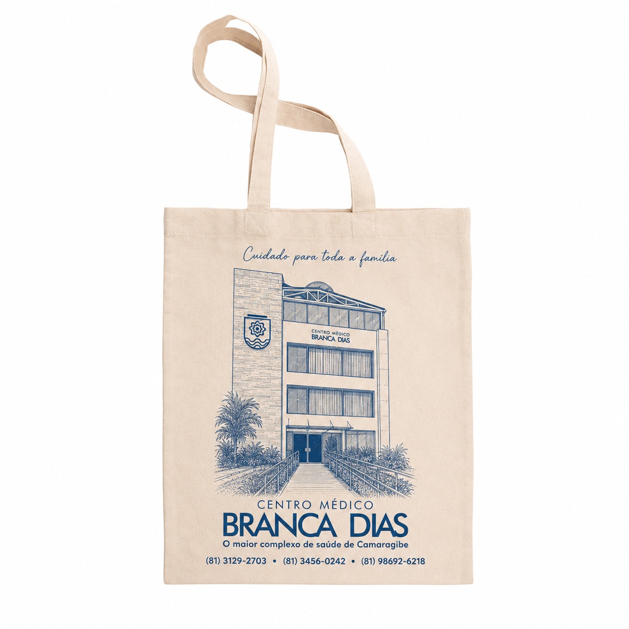 Verso de sacola ecobag institucional personalizada